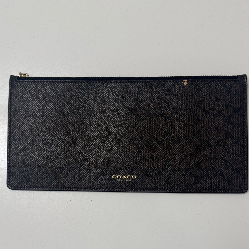 Coach Signature Black and Brown Clutch